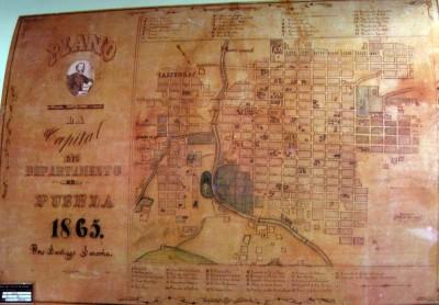 Mapa de la ciudad. 1865