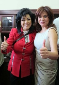 Las candidatas al Senado del PRI. Blanca Alcalá y Lucero Saldaña.