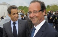 Los candidatos franceses Sarkozy y Hollande.