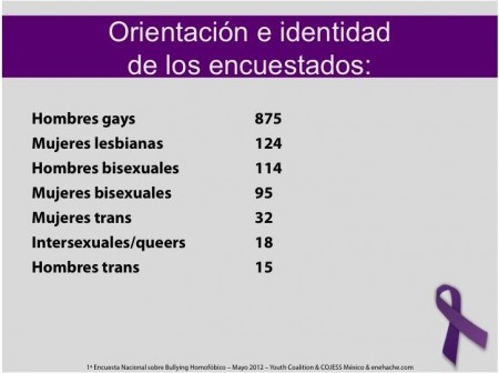 Primera Encuesta Nacional sobre Bullying Homofóbico