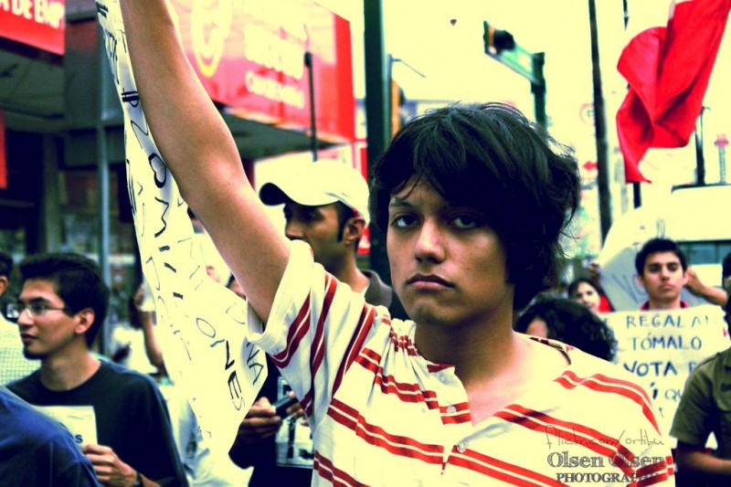 Faces of Pacifist Demonstrators.