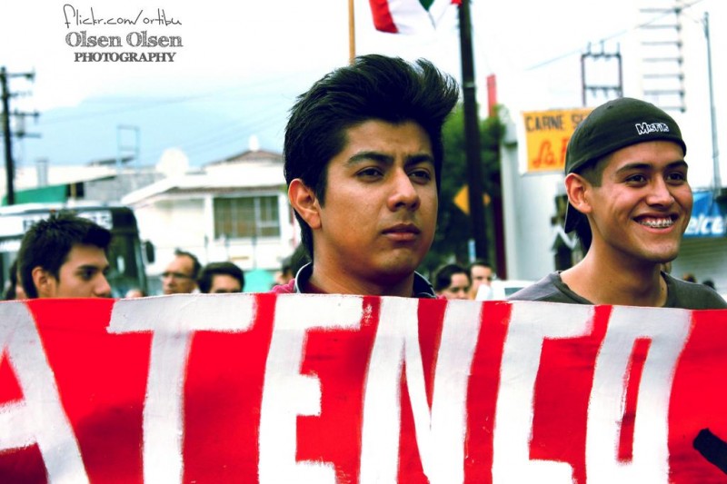 Faces of Pacifist Demonstrators.