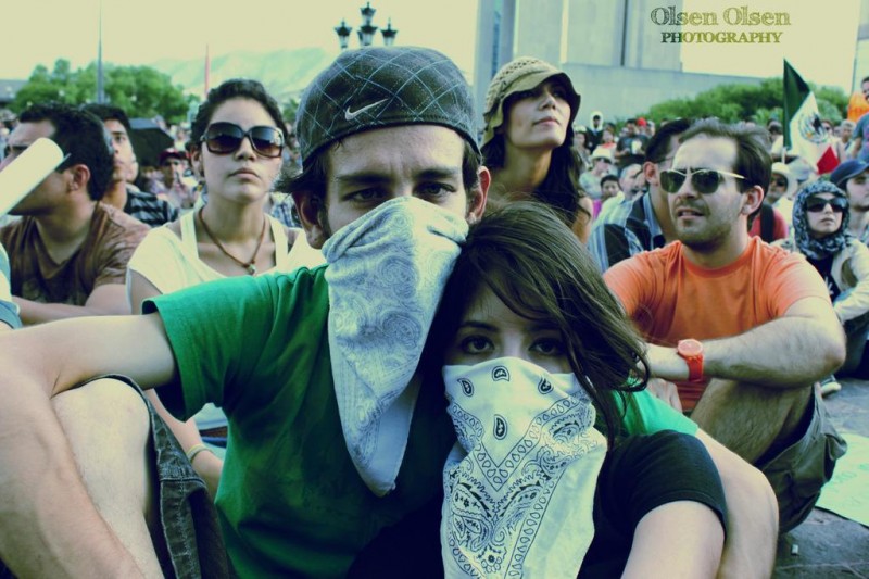 Faces of Pacifist Demonstrators.