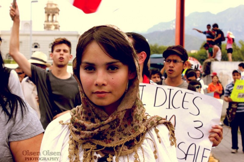 Faces of Pacifist Demonstrators.