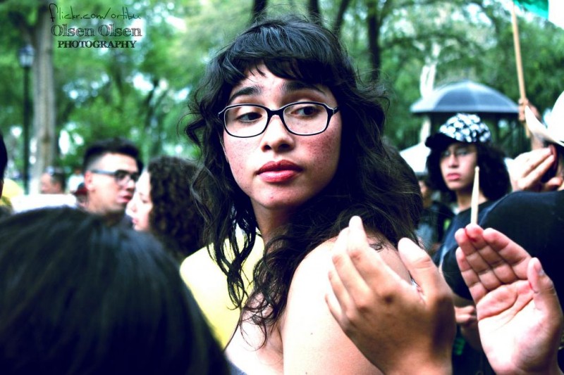 Faces of Pacifist Demonstrators.