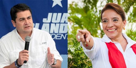 Juan Orlando Hernández y Xiomara Castro. Foto tomada de http://www.juventudrebelde.cu/
