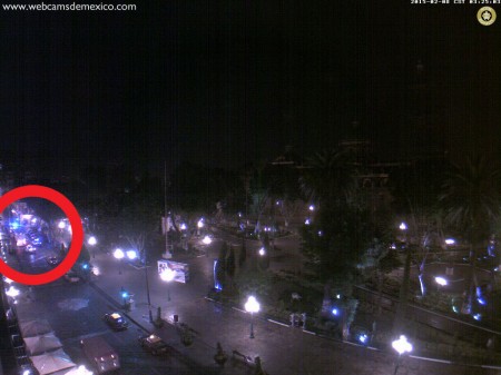 Foto de las 3:25 de la madrugada del domingo 8 de febrero, tomada de webcamsdemexico.net