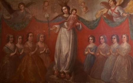 Patrocinio de la Virgen sobre las mujeres de la Familia Munuera. Foto tomada de https://www.flickr.com/photos/tachidin/11240292624