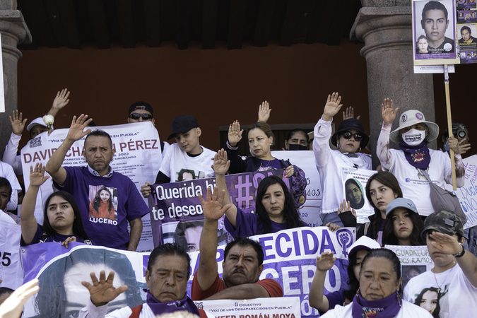 Marcha del colectivo Voz de los Desaparecidos en Puebla, por las personas desaparecidas. Día Internacional de las Víctimas de Desapariciones Forzadas. 30 de agosto 2025. Foto: Marlene Martínez