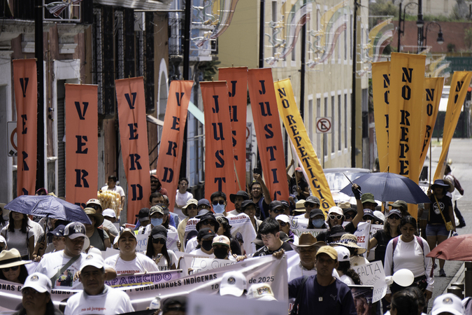 Marcha del colectivo Voz de los Desaparecidos en Puebla, por las personas desaparecidas. Día Internacional de las Víctimas de Desapariciones Forzadas. 30 de agosto 2025. Foto: Marlene Martínez