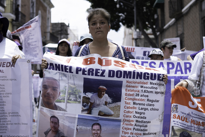 Marcha del colectivo Voz de los Desaparecidos en Puebla, por las personas desaparecidas. Día Internacional de las Víctimas de Desapariciones Forzadas. 30 de agosto 2025. Foto: Marlene Martínez