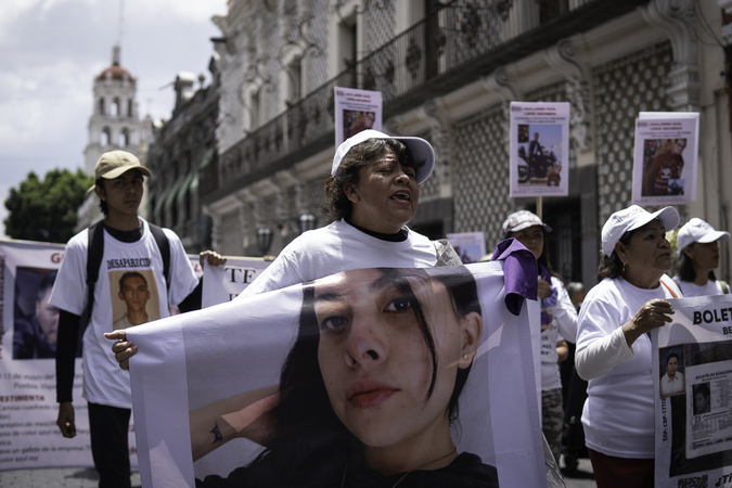 Marcha del colectivo Voz de los Desaparecidos en Puebla, por las personas desaparecidas. Día Internacional de las Víctimas de Desapariciones Forzadas. 30 de agosto 2025. Foto: Marlene Martínez