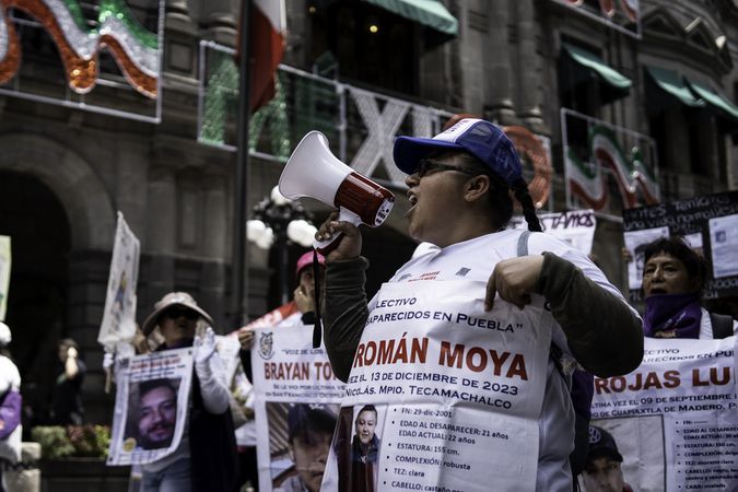 Marcha del colectivo Voz de los Desaparecidos en Puebla, por las personas desaparecidas. Día Internacional de las Víctimas de Desapariciones Forzadas. 30 de agosto 2025. Foto: Marlene Martínez