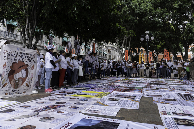Marcha del colectivo Voz de los Desaparecidos en Puebla, por las personas desaparecidas. Día Internacional de las Víctimas de Desapariciones Forzadas. 30 de agosto 2025. Foto: Marlene Martínez