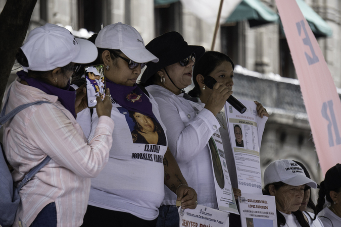 Marcha del colectivo Voz de los Desaparecidos en Puebla, por las personas desaparecidas. Día Internacional de las Víctimas de Desapariciones Forzadas. 30 de agosto 2025. Foto: Marlene Martínez
